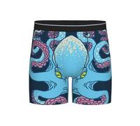 Oudrspo Boxer pour Hommes, sous-vêtements Doux, sous-vêtements à Jambes Longues, (Poulpe à tentacules torsadées)