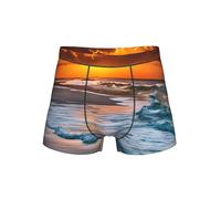 Oudrspo Boxers pour Homme « Plage au Coucher du Soleil », Respirants et légers, avec Ceinture élastique pour Un Confort Optimal Toute la journée.