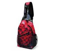 Oudrspo Bright Red Strawberries Fighter Jet from Carrier Sling Bag Crossbody Chest Bag with Pockets, Shoulder Backpack for Hiking, Travel