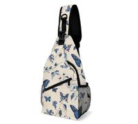 Oudrspo Butterflies and Moths Fighter Jet from Carrier Sling Bag Crossbody Chest Bag with Pockets, Shoulder Backpack for Hiking, Travel
