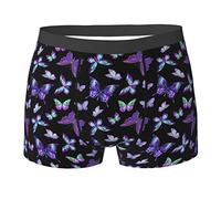 Oudrspo Butterfly Men's Underwear Boxer Briefs Polyester Briefs with Elastic Waistband for Men Teens
