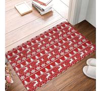 Oudrspo Cadre de Noël Traditionnel avec Espace pour Votre Texte. Tapis d'entrée résistant et Doux, Tapis de Bienvenue, Semelle en Caoutchouc pour intérieur et extérieur, 40 x 60 cm.