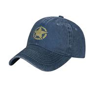 Oudrspo Casquette de Baseball en Denim Unisexe Army Star WWII Vintage Washed Casquette Ajustable