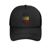 Oudrspo Casquette de Camionneur élégante avec Drapeau de la Roumanie, Casquette de Baseball en Maille pour Adultes, réglable, Noir