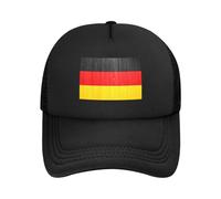 Oudrspo Casquette de Camionneur élégante en Maille avec Drapeau Allemand, Casquette de Baseball pour Adultes, réglable, Noir