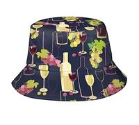 Oudrspo Chapeau Seau de dégustation de vin Style vin, Chapeau de pêcheur, Chapeau de Soleil de Voyage de Plage, Casquette d'extérieur pour Adultes Hommes Femmes