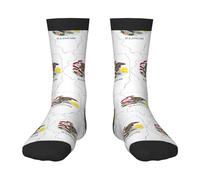 Oudrspo Chaussettes amusantes avec drapeau de l'Illinois pour hommes, chaussettes amusantes et colorées à motifs