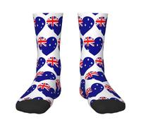 Oudrspo Chaussettes amusantes pour hommes avec drapeau australien, amusantes, folles, cool et colorées à motifs