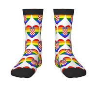 Oudrspo Chaussettes amusantes pour hommes avec drapeau de la Croatie, amusantes et colorées à motifs