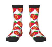 Oudrspo Chaussettes amusantes pour hommes avec drapeau de l'Érythrée, amusantes et colorées à motifs