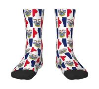 Oudrspo Chaussettes amusantes pour hommes avec drapeau de l'Iowa, chaussettes amusantes et colorées à motifs