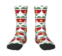 Oudrspo Chaussettes amusantes pour hommes avec drapeau du Suriname, amusantes et colorées à motifs
