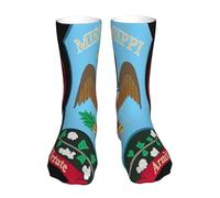 Oudrspo Chaussettes amusantes pour hommes avec drapeau et carte du Missouri, chaussettes amusantes et colorées à motifs
