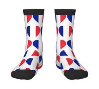 Oudrspo Chaussettes amusantes pour hommes avec drapeau français, amusantes, folles, cool et colorées à motifs
