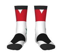Oudrspo Chaussettes amusantes pour hommes avec drapeau syrien, amusantes, folles, cool et colorées à motifs