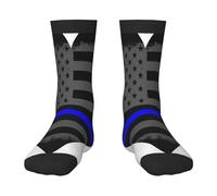 Oudrspo Chaussettes amusantes pour hommes, motif drapeau américain bleu fin, motif coloré et amusant