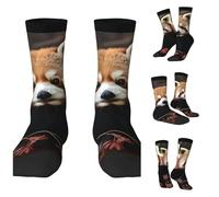 Oudrspo Chaussettes de sport Red Pandas, chaussettes mollet confortables et moelleuses, chaussettes fantaisie douces, cadeau pour hommes et femmes