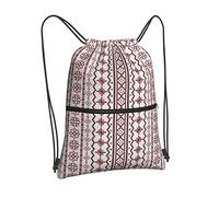 Oudrspo Classique Europe de l'Est Roumain Cordon Sac À Dos Sac Cordon Fermeture Éclair Sac À Dos Sport Gym Voyage Yoga Sac À Dos Pour Hommes Femmes