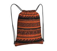 Oudrspo Classique Frontière Ornements Cordon Sac À Dos Sac Cordon Fermeture Éclair Sac À Dos Sport Gym Voyage Yoga Sac À Dos Pour Hommes Femmes