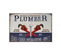 Oudrspo Clés à Pipe, signes en étain en métal, affiches fiables et dignes de confiance, Plaque rétro de plombier, décoration murale de maison, ferme, Studio, 8x12 pouces