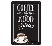 Oudrspo Coffee is a Good Idea Vintage Tin Signs Kitchen Coffee Bar Wall Decor Tin Painting for Bar Pub Family Cafe Restaurants Man Cave Decor 8 x 12 pouces