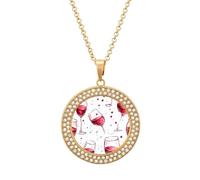 Oudrspo Collier avec pendentif en forme de verre à vin rouge et de sang pour femme, colliers en diamants, cercle