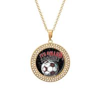Oudrspo Collier avec pendentif « Its Called Soccer » pour femme, colliers en diamants, cercle