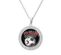 Oudrspo Collier avec pendentif « Its Called Soccer » pour femme, colliers en diamants, cercle