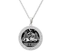Oudrspo Collier pendentif camping Keep It Simple pour femme, colliers en diamants, cercle