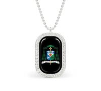 Oudrspo Collier personnalisé avec armoiries de David Gerard O'Connell pour femmes, pendentif rectangulaire, bijoux tendance, cadeaux, or et argent