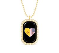Oudrspo Collier personnalisé avec drapeaux des États-Unis et du Nouveau-Mexique pour femmes, pendentif rectangulaire, bijoux tendance, cadeaux, or et argent