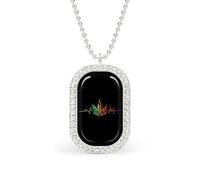 Oudrspo Collier personnalisé coloré avec pendentif en forme de battement de cœur et de cannabis, pour femme, bijoux tendance, couleur or et argent
