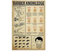 Oudrspo Connaissances de barbier Homesteading Knowledge Posters Décoration murale Guide Anatomie Panneaux métalliques Décoration de club de cuisine Décoration d'intérieur Plaque imprimée 8x12 pouces