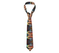 Oudrspo Cravate colorée pour homme avec tête d'aigle, cravate classique en soie tendance de 8 cm, cadeau de fête des pères, Thanksgiving, Noël, fête de mariage