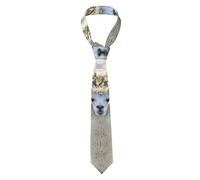 Oudrspo Cravate fine pour hommes, imprimé lama mignon, cravate moderne pour hommes, cravate drôle, pour les fêtes de mariage