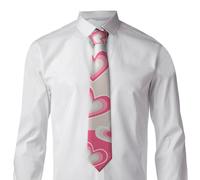 Oudrspo Cravate homme à cœurs pastel pour la Saint-Valentin, cravate classique formelle pour jeune homme, cravate de mariage ou d'affaires