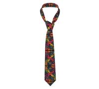 Oudrspo Cravate imprimée à motif graphique continu pour homme adulte, idéale pour les occasions professionnelles et autres événements.