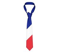 Oudrspo Cravate pour hommes avec emblème du drapeau de la France, cravate traditionnelle, décontractée, fine, moderne et formelle, pour bal, célébration, affaires
