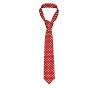 Oudrspo Cravates à pois rouges et blancs pour hommes costume de fête de mariage d'affaires cravates à la mode cravates drôles