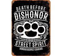 Oudrspo Décoration murale vintage Lookinch Death Before Dishonor Farm Novelty Cafe Room Tin Signs Metal Sign 8" x 12"