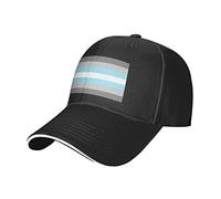 Oudrspo Demiboy Pride Flag LGBTQ Réglable Sandwich Dad Casquette pour Homme Femme Noir