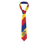 Oudrspo Drapeau de la Roumanie Cravate pour hommes Cravate Cravate traditionnelle décontractée Cravate formelle douce pour les affaires de l'école de mariage