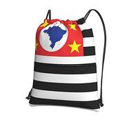 Oudrspo Drapeau de l'état de Sao paulo Cordon de serrage avec fermeture éclair Sackpack Gym Sports, sac à dos étanche String Bag Cinch