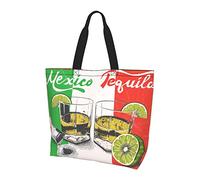 Oudrspo Drapeau du Mexique et Tequila Sac à bandoulière grande capacité pour femme, shopping quotidien, shopping, sac à main.