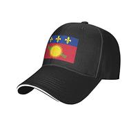 Oudrspo Drapeau Guadeloupe Casquette Papa Sandwich Ajustable pour Homme Femme Noir