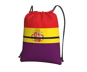 Oudrspo Drapeau républicain espagnol cordon avec fermeture éclair Sackpack Gym Sports, sac à dos étanche String Bag Cinch
