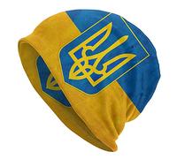 Oudrspo Drapeau ukrainien5 Drapeau ukrainien Ukraine Bonnets Chapeaux Casquette de crâne Adulte Bonnet en Tricot Cagoule Souple Chapeau Ample Extérieur pour Hommes Femmes