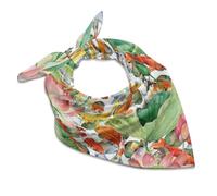 Oudrspo Écharpe carrée en soie imprimée nuit étoilée pour femme, multicolore 6, 18x18 In