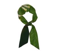 Oudrspo Écharpe longue en satin à motif de fleurs sauvages médicinales, foulard multifonctionnel en soie douce.
