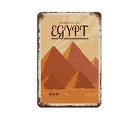Oudrspo Égypte Pyramides de Gizeh Affiche de voyage vintage Affiche rétro en métal Plaque en métal Rétro Peinture en fer pour Bar Man Cave Café Famille Garage Affiche Décoration murale 20,3 x 30,5 cm